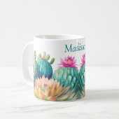 サボテンと名前の多肉質 コーヒーマグカップ (正面左)