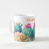 サボテンと名前の多肉質 コーヒーマグカップ (正面左)