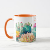 サボテンと名前の多肉質 マグカップ (左)