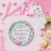 サボテンと多肉乳児シャワー ペーパープレート (パーティー)