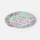 サボテンと多肉乳児シャワー ペーパープレート (アングル)