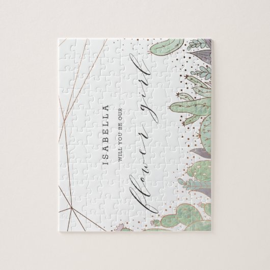 サボテンと多肉幾何花少女の提案 ジグソーパズル (縦)