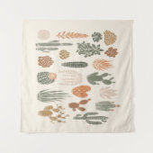 サボテンと多肉性シームレスパターン タペストリー (正面(横))