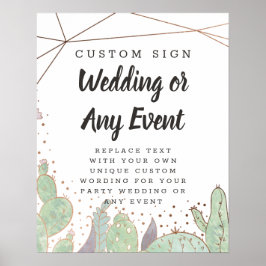 サボテンと多肉性トレンディーカスタム文字イベント標識 ポスター