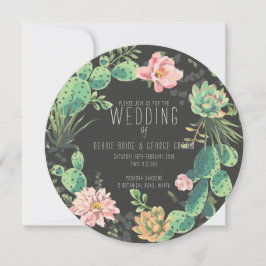 サボテンと多肉性招待状,リース結婚ズ 招待状