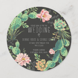 サボテンと多肉性招待状,リース結婚ズ 招待状