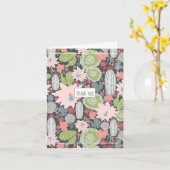 サボテンと多肉植物のサンキューカード カード (黄色い花)