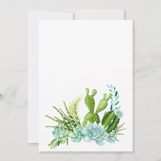 サボテンと多肉植物のティーカップガーデンパーティー 招待状 (裏面)