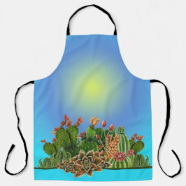 サボテンと多肉植物のパターン エプロン