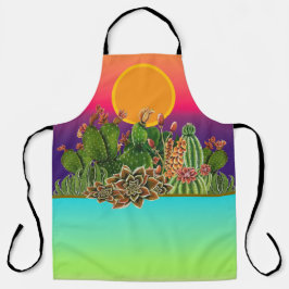 サボテンと多肉植物のパターン エプロン