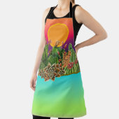 サボテンと多肉植物のパターン エプロン (インサイチュ)