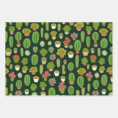 サボテンと多肉植物の不思議の国 ラッピングペーパーシート (正面)