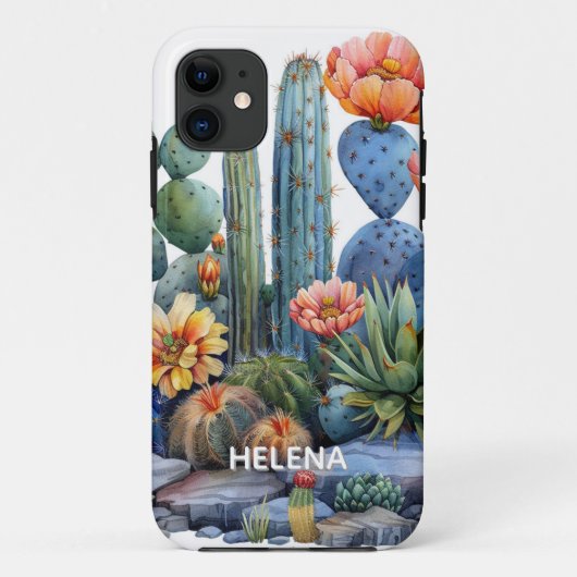 サボテンと多肉植物の花 Case-Mate iPhoneケース (裏面)