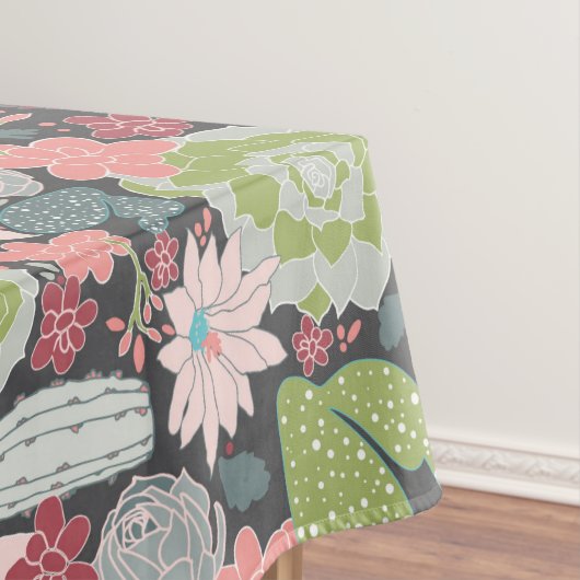 サボテンと多肉植物は青い葉を付ける テーブルクロス (インサイチュ)