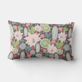 サボテンと多肉植物は青い葉を付ける ランバークッション (裏面)