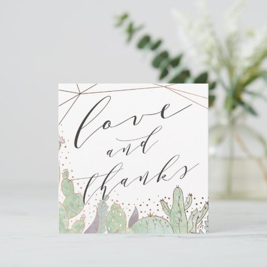 サボテンと多肉植物ジオラブアンドスクエア感謝してい サンキューカード (スタンド正面)