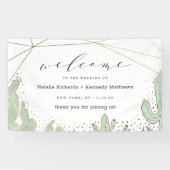 サボテンと多肉植物テラリウム結婚の歓迎 横断幕 (横)