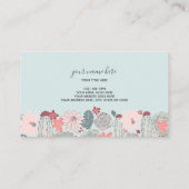 サボテンと多肉植物ピンクのミント模様 名刺 (裏面)