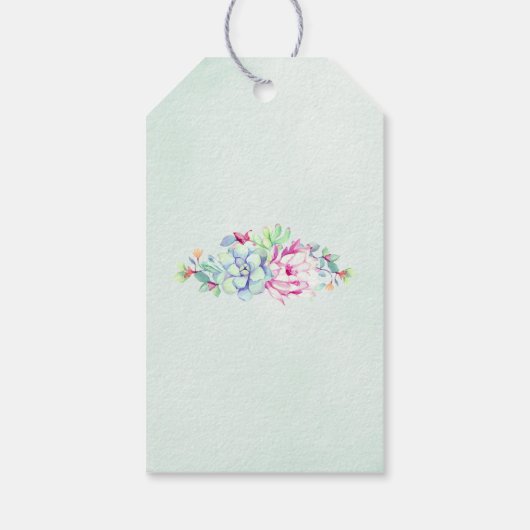 サボテンと多肉植物結婚式の引き出物ラベル ギフトタグ (裏面)