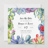 サボテンと多肉水色保存日 招待状 (正面)