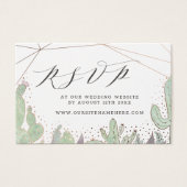 サボテンと多肉製品WebサイトRSVPカードの挿入 (正面)