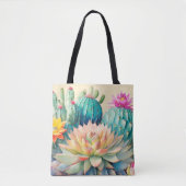 サボテンと多肉質 トートバッグ (正面)