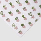 サボテンと多肉質 – ピンク – 透明 薄葉紙 (詳細)