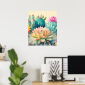 サボテンと多肉質 ポスター (ホームオフィス)