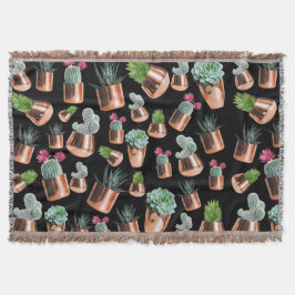 サボテンと多肉類のバラ金ゴールドポット スローブランケット