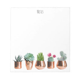 サボテンと多肉類のバラ金ゴールドポット ノートパッド