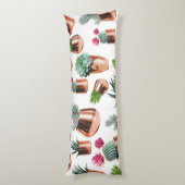 サボテンと多肉類のバラ金ゴールドポット ボディピロー (裏面 (縦))