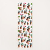 サボテンと多肉類のバラ金ゴールドポット ヨガマット (正面)