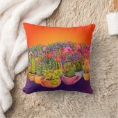 サボテンと多肉類 クッション (ブランケット)