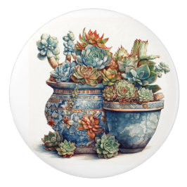 サボテンと多肉類 セラミックノブ