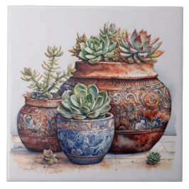 サボテンと多肉類 タイル