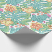 サボテンと植物。 ラッピングペーパー (角)