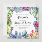 サボテンと水分結婚のパーティー後 招待状 (正面)