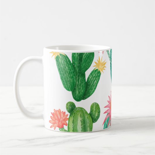 サボテンと花のセット。の孤立した要素  コーヒーマグカップ (左)