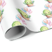 サボテンと誕生日バルーンブーケ ラッピングペーパー (ロールコーナー)