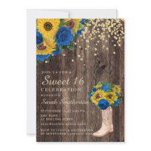 サボテンと青いバラのブーツのSweet16