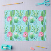 サボテンによってはピンクの青緑のsucculentが開花します 薄葉紙 (クラフト)