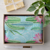 サボテンによってはピンクの青緑のsucculentが開花します 薄葉紙 (ギフト)