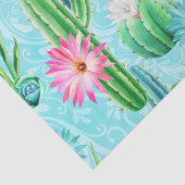 サボテンによってはピンクの青緑のsucculentが開花します 薄葉紙 (詳細)