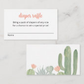 サボテンのおむつくじカード　フィエスタベイビーシャワー エンクロージャーカード (正面/裏面)