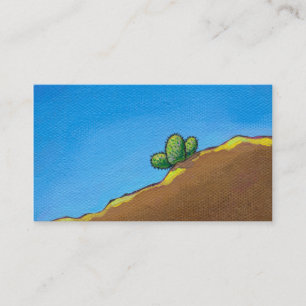 サボテンのおもしろいの砂漠の景色の芸術の多彩な絵画 名刺