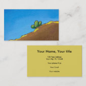サボテンのおもしろいの砂漠の景色の芸術の多彩な絵画 名刺 (正面/裏面)