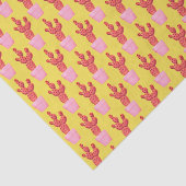 サボテンのかわいモダンい黄色のピンクのアポップ・アートのートパターン 薄葉紙 (詳細)