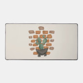 サボテンのオアシス:レンガの壁のデコインスパイアー自然 デスクマット (正面)