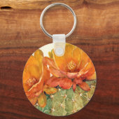 サボテンのオレンジ色の花 キーホルダー (正面)