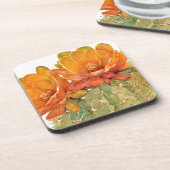 サボテンのオレンジ色の花 コースター (左側)